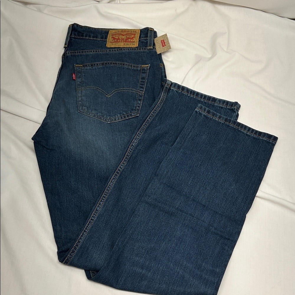 Levi's Men's 511 Slim Deep Blue Straight-Leg Jeans W36 L34